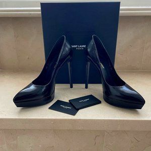 SAINT LAURENT Janis 105 Platform Pumps Black